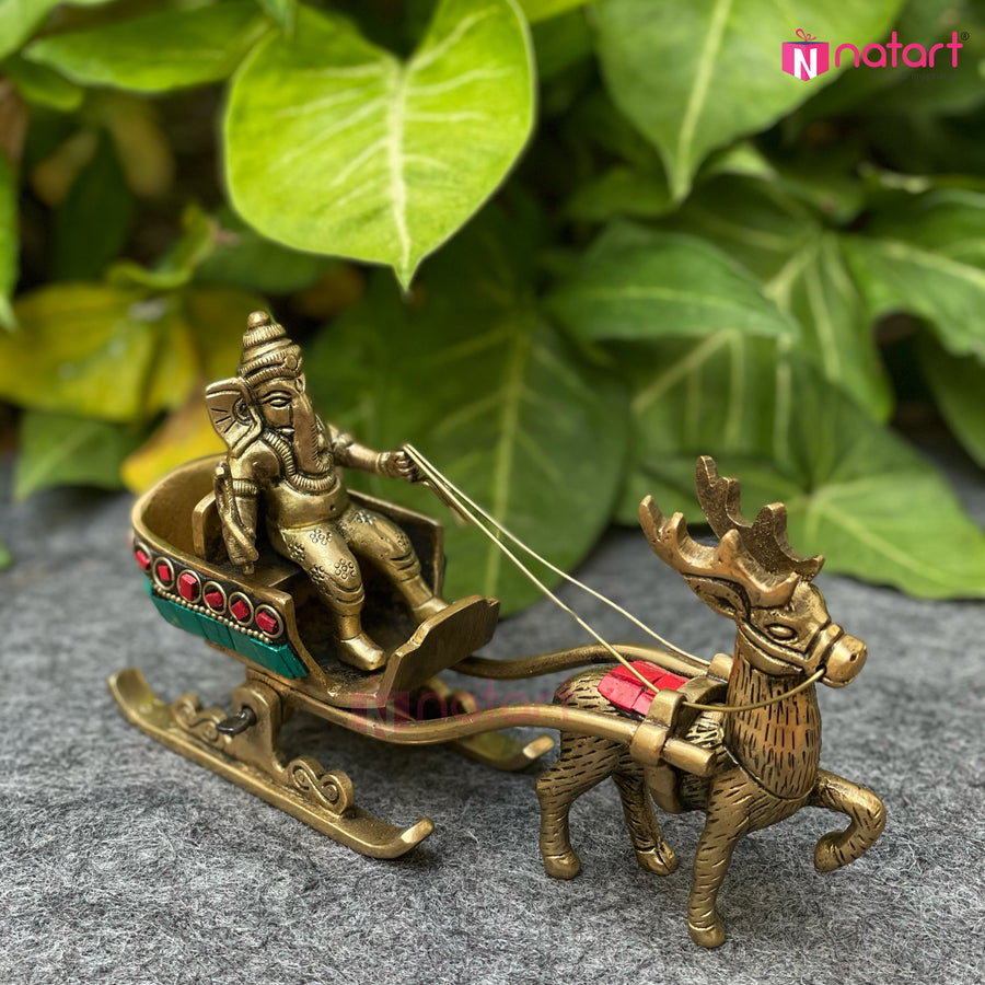 Brass Ganesha Cart
