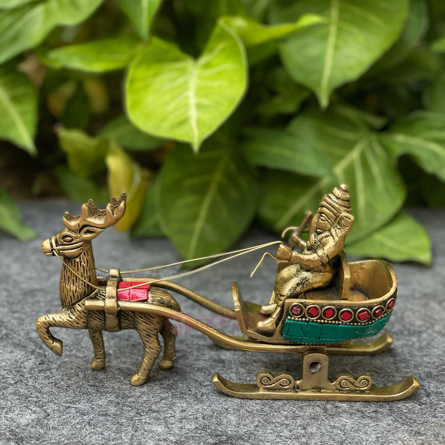 Brass Ganesha Cart