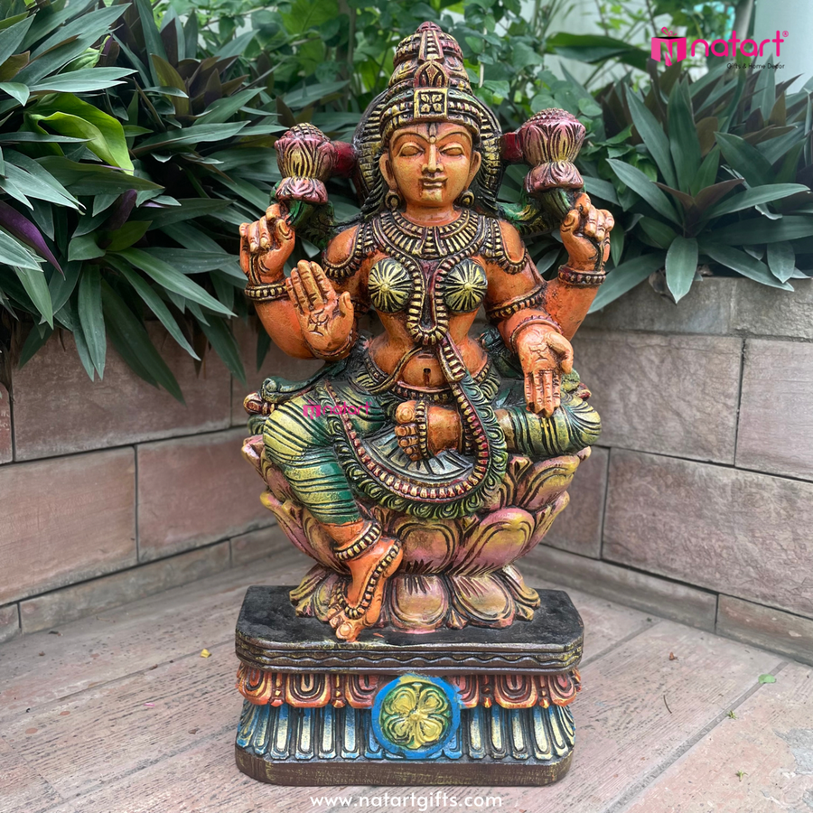 Wooden Lakshmi Idol