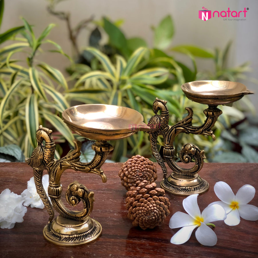 Decorative Brass Parrot Diya/Lamp