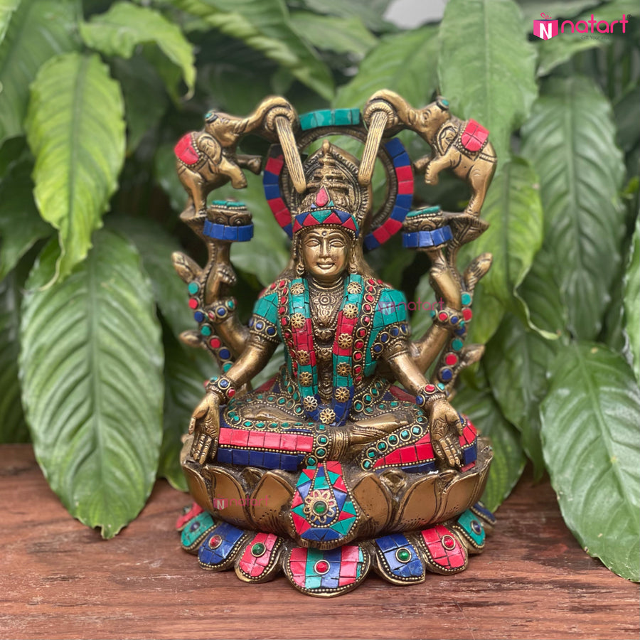 Brass Gajalakshmi Idol