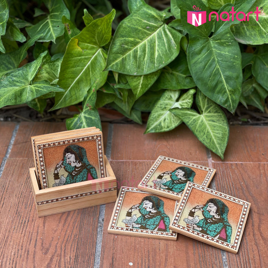 Wooden Lady Tea Coasters